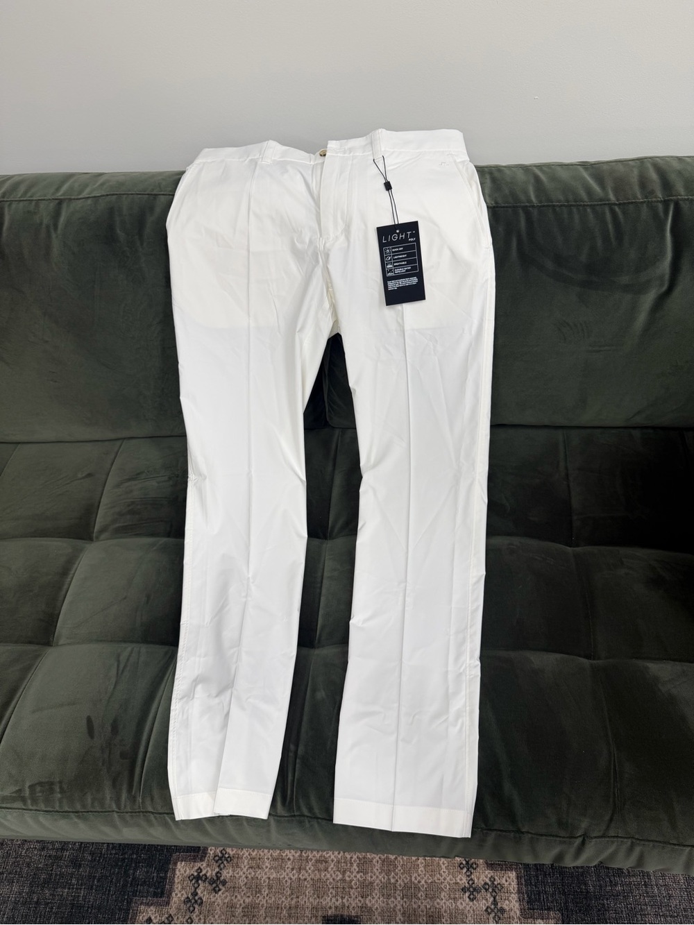J. Lindenberg Elof Lightweight White Men's Chinos - Slim Fit 30x32